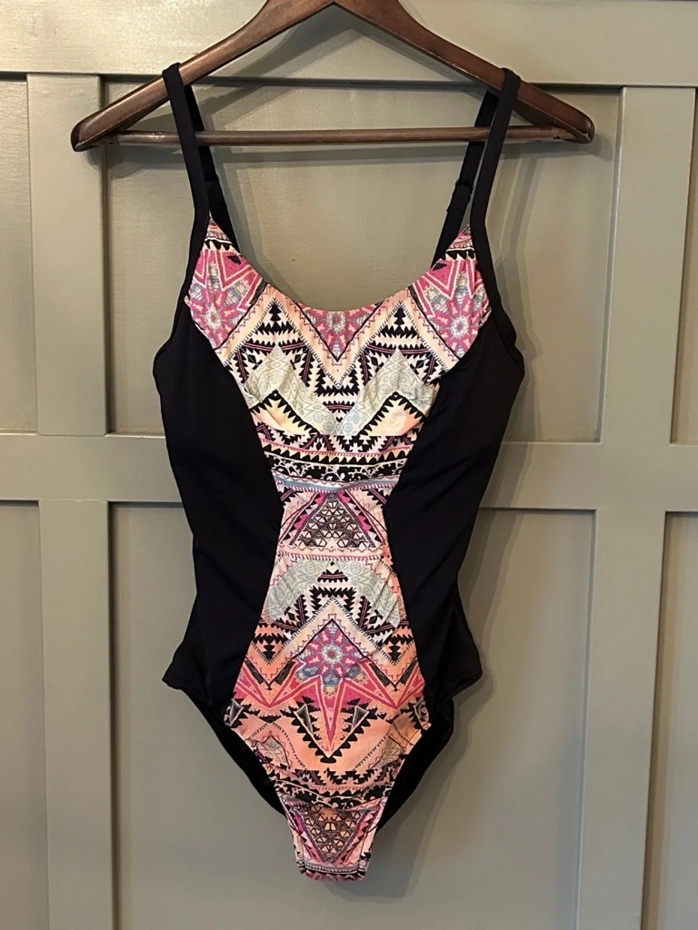 Seafolly Black Sahara Nights One Piece Swimsuit DD Cup Size US 14